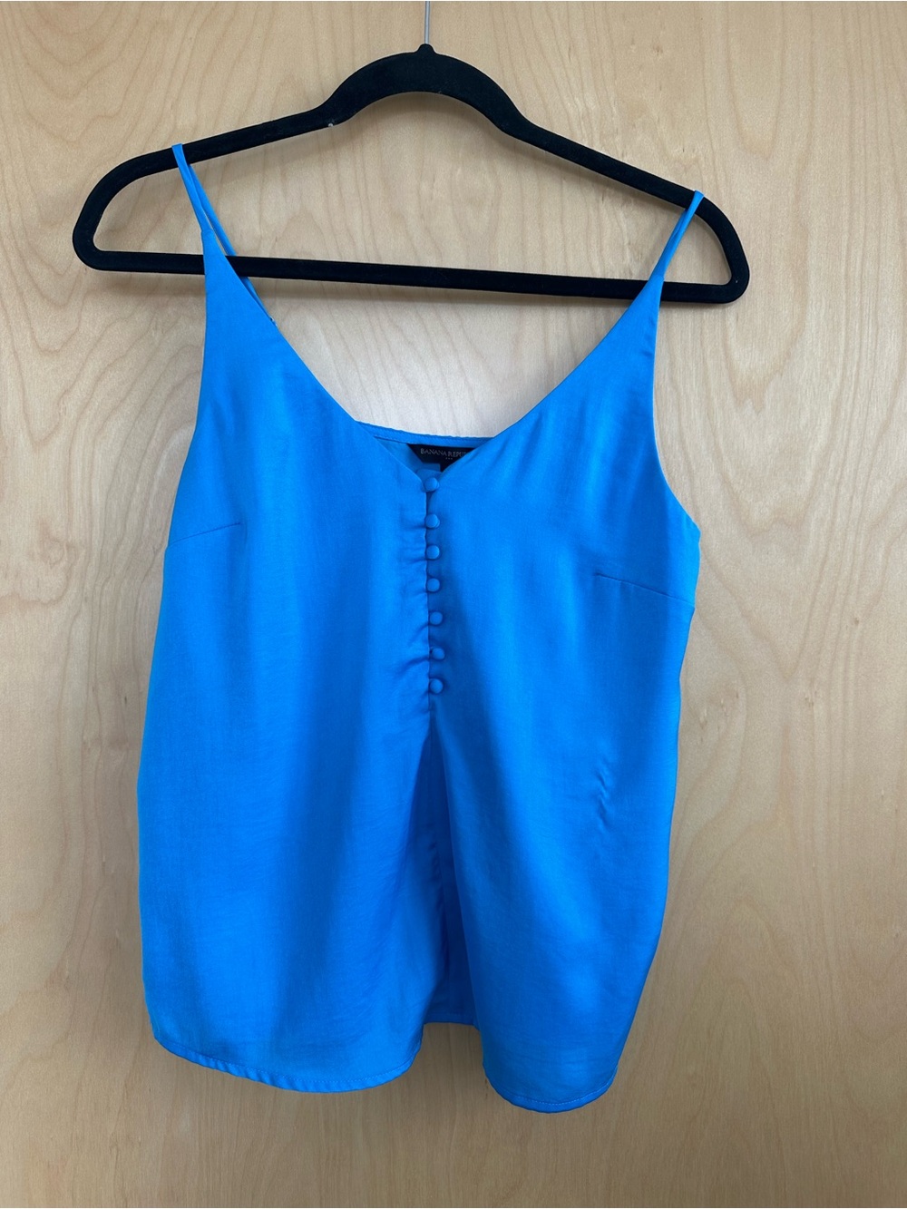 Banana Republic Bright Blue Spaghetti Strap Button-Front Tank